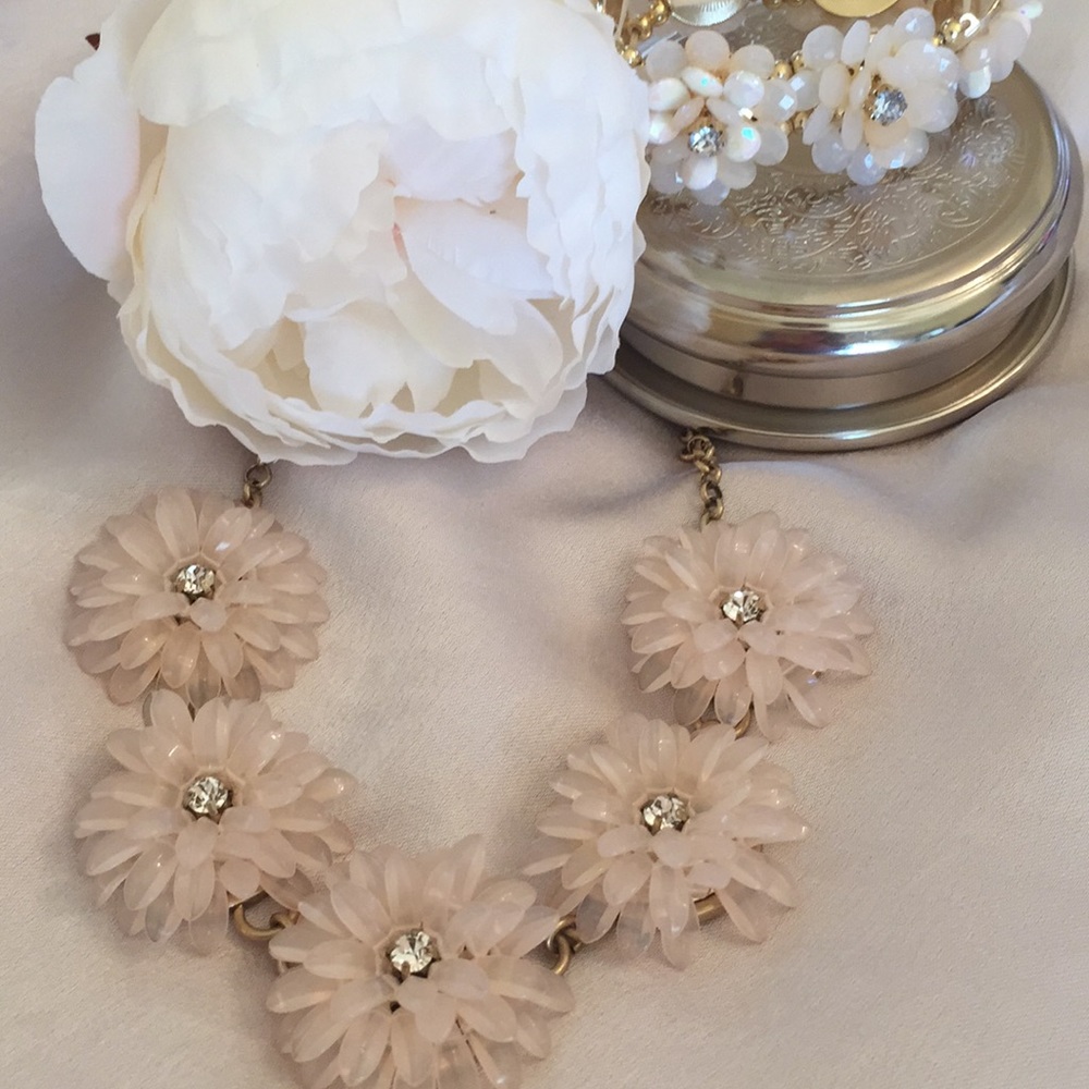 J Crew flower necklace and bracelet